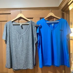 Women’s Fitness Workout Exercise Shirts, like new, 2X. Pair of shirts.